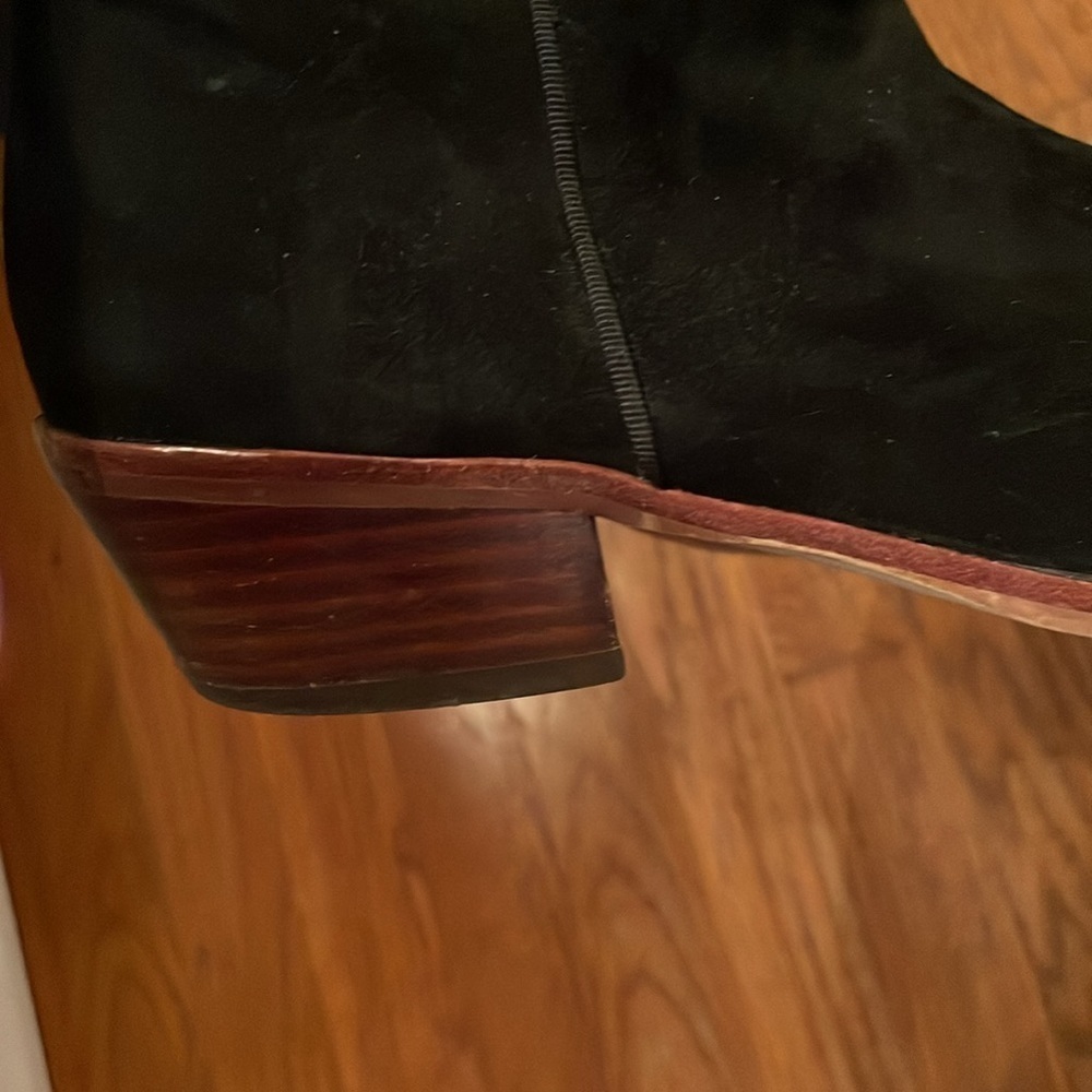 Sam Edelman "Petty" Women Black Suede Leather Ankle Zip Boots Booties edgy chic - Picture 4 of 4